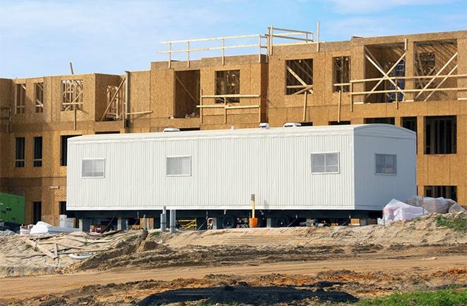 construction office rentals with signage for leasing information in Cutler